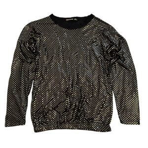 NWOT Finger In The Nose Gold Checkers Long Sleeve Top Girls 10-11